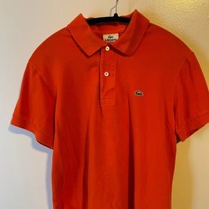 (EUC) Orange Lacoste Polo Shirt